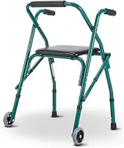 Walker,Rollator Walker with Seat and 2 Wheels, Portable Lightweight Folding Seniors Step Assist, for House Outdoor All Terrain Little Surprise