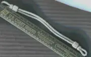 German Visor Hat Chin Cords Silver 12 inch