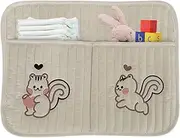 Cotton Portable Diaper Organizer Bag For On-the-go & At-home - Baby Diaper Bag With Changing Table Organizer | Crib Organizer | Foldable, Lightweight & Practical For Baby Care Items