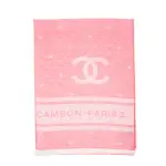 【CHANEL 香奈兒】經典康朋COMBON 31系列雙C LOGO喀什米爾羊毛披肩(粉色)