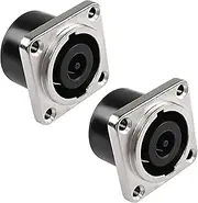 MEIRIYFA NL8MPR Speakon Panel Mount Socket Connector 8 Pole Female Audio Speakon Square Jack D-Type Silver-Plated Twist Lock Adapter for NL8FC, NL8FX, NLT8X, NL8FC, NL8FX (2PCS)