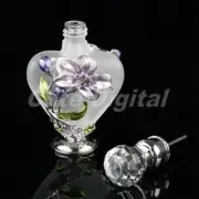 10ml Vintage Flower Heart Shape Clear Glass Empty Perfume Bottle Refillable 1pc