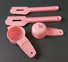Tupperware Paddle Scraper Spatula Gadget Strainer Funnel ~ Set of 4 ~ New Pink