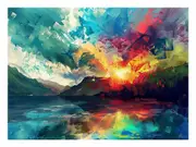 Abstract Sunset Canvas Print