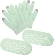 Touch Screen Gloves Foot Moisturizing Socks Kit Spa Gloves for Dry/cracked Skin Socks for Women Overnight Care