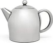 bredemeijer Santhee Double Walled Teapot, 1.0-Liter, Stainless Steel Satin Finish with Satin Accents
