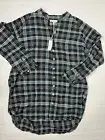 Lucca Couture Keres Plaid Tunic Top Button Front Shirt Dress XL Women NEW