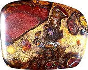 [PUHARGEMS] 24.46 ct Fancy Cabochon Shape (26 x 20 mm) Multi Color Australian Koroit Boulder Opal Natural Loose Gemstone, gemstone, Boulder Opal