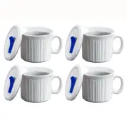 CorningWare 20oz French White Meal Mug with Plastic Vented Lid (4-Pack)