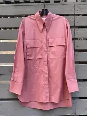 Scanlan Theodore patch pocket cotton shirt dusty rose NEW $220 sz 8UK-4US