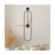 Modern Oval Wall Clock Large Wall Clock with Walnut Pointers Silent Metal Wal...