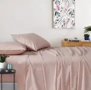 Gioia Casa Vintage Washed 100% Cotton Sheet Set with 2 Pillowcases - Pink - King Size