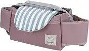 Baby Stroller Hanging Bag Organizer Durable Accessory for Stroller Cup Holder and Storage Bag (Mint Stripes)