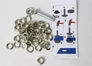 1000 Quality Eyelets & Windscreen 8mm Inside Silver Incl. Tool Stainless Brass