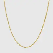 18K Gold Plated Mens Franco Chain Necklace 2.5mm Box Link Hip Hop Jewelry
