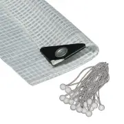 12 x 12 Clear/Translucent 14 Mil Heavy Duty Tarp w/ Ball Bungees a YOYZA Exclusi