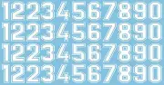 Starting Numbers Pay White Start Numbers White 13 MM 1:3 2 Decal 24-3