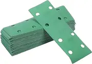 X AUTOHAUX 50 Pcs Sanding Discs Wet Dry Waterproof Hook & Loop Sandpaper for Woodworking, Automotive Refinishing 7.80"x2.76" 8 Hole 600 Grit Green White Corundum