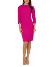 Adrianna Papell Rolled Neck Crepe Dress