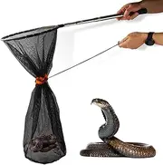 [Smarkey] Snake Catcher Net, Rattlesnake Grabber Hnadling Tool, Reptile Catch Telescopic Pole Stick, Rattle Snake Removing and Catching Picker with 12" Ring, Extends to 40 Inches