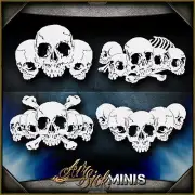 Mini Skull Background Set 4 - Airbrush Stencil Template Airsick