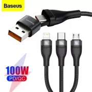Brand New - Baseus PD100W 2for3 USB Type-C Lighting Cable Fast Charging Charger