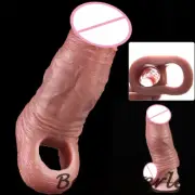 Soft Silicone Lifelike Hollow Penis-Sleeve For Men Enlargement Delay Ejaculation