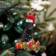 Christmas Tree Bauble With Christmas Hat Christmas Tree Decoration Christmas Gnome Made Of Wood Christmas Dog Christmas Tree Pendant Labrador Chris...