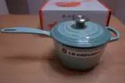 LE CREUSET One-handed Pot Saucepan 16cm(6.3in) Sage Color Cast Iron 1.5L New