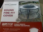 Patio Armor Round Firepit Cover - 40" x 20" - RipStop Fabric - SF46618 - Combo
