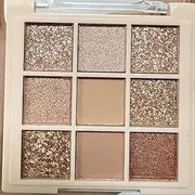 9-Color Milk Tea Glitter Eyeshadow Palette – Matte & Shimmer Nude Browns, Blendable Champagne & Bronze Shades for Radiant Eye Makeup