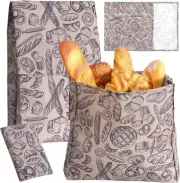 2 Sizes Beeswax Bread Bags for Sourdough Reusable Homemade Bread Bags Linen