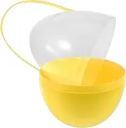 Alipis Jumbo Easter Eggs, 10 Inch Transparent Large Easter Eggs Plastic Fillable with Handles, Giant Easter Eggs for Easter Party Supplies Egg Hunt Decoration Candy Box, Yellow