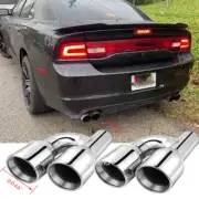 2 Exhaust Tip 2.5" In Dual 4.0" Out Weld-On Double Wall For Dodge Challenger SRT