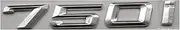 KBTBSCCPLG Chrome Shiny Silver ABS Number Letters Word Car Trunk Badge Emblem Letter Decal Sticker Compatible with BMW 7 Series 750i Car Logo