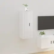 vidaXL Wall Mounted TV Cabinet High Gloss White 40x34.5x100 cm