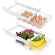 2 Pack Fridge Storage Box Clear Container Food Drinks Eggs Fruit I4Z87228