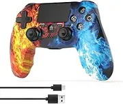DYONDER Kabelloser Controller für PS4, kabelloses Remote-Gamepad mit/Dual-Vibration/6-Achsen-Bewegungssensor/Audiofunktion, Game-Controller weitgehend kompatibel mit PS4/PC/iOS (rot)