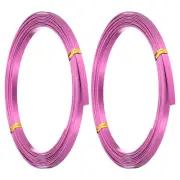 18 Gauge 5mm Wide Flat Wire, 10Ft 2 Roll Bendable Flat Bezel Wire, Rose Red