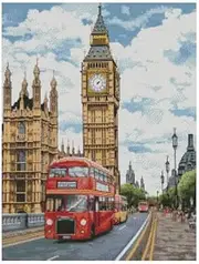London in Spring Landscape Cross Stitch Kits,14count, Blank aida Fabric, 200x250 Stitch 36x44 cm Cotton Cross Stitch Kits