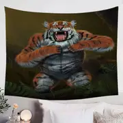 Cool Animal Art Tigerilla Gorilla vs Tiger Tapestry