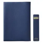 Concise Book Cover Leather Style No.7 46 Size Navy 323761
