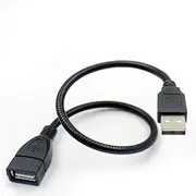 Duttek USB 2.0 Type A Male to Female Jack Sync Data Flexible Extension Gooseneck Cable Cord 30CM
