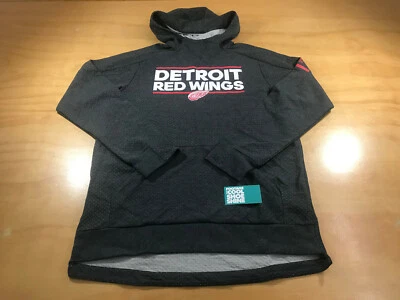 ADIDAS CLIMALITE NHL DETROIT RED WINGS MEN'S PULLOVER HOODIE GREY LARGE L