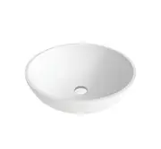 380*380*160mm FIE Lexy Matte White Cast Stone Round Above Counter Basin