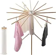 Clothes Drying Rack, Wood Garment Rack Portable and Foldable Space Saving Laundry Drying Rack - Wooden Drying Rack Clothing Floor Folding Balcony Bedroom Household