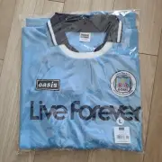 Oasis Live Forever T-shirt Soccer Oasis 30th Anniversary L Size Tops Light Blue