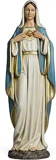 BC Catholic Immaculate Heart of Virgin Mary Statue, 24.5" H Holy Mother Statue for Altar, Religious Gift for Church, Hospital, School, Renaissance Sculpture Handpainted by Buildclassic