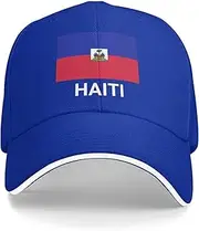 [Generic] Support Haiti Flag Hat Haitian Caps for Men Women I Stand with Haiti Baseball Cap Trucker Hat, Blue, One size