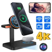 4in1 Wireless Charging Bracket Charger Built in WiFi Camera Home Security Cam